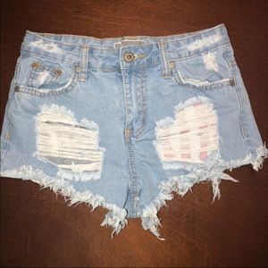 American flag jean shorts